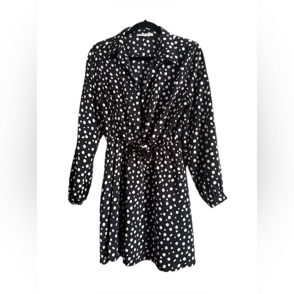 Polka Dot Black Shirt Dress made in France